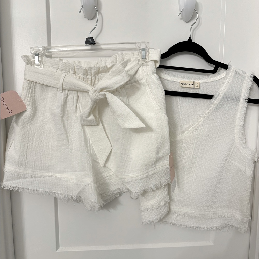 Dress Up NWT White Linen Two Piece Set